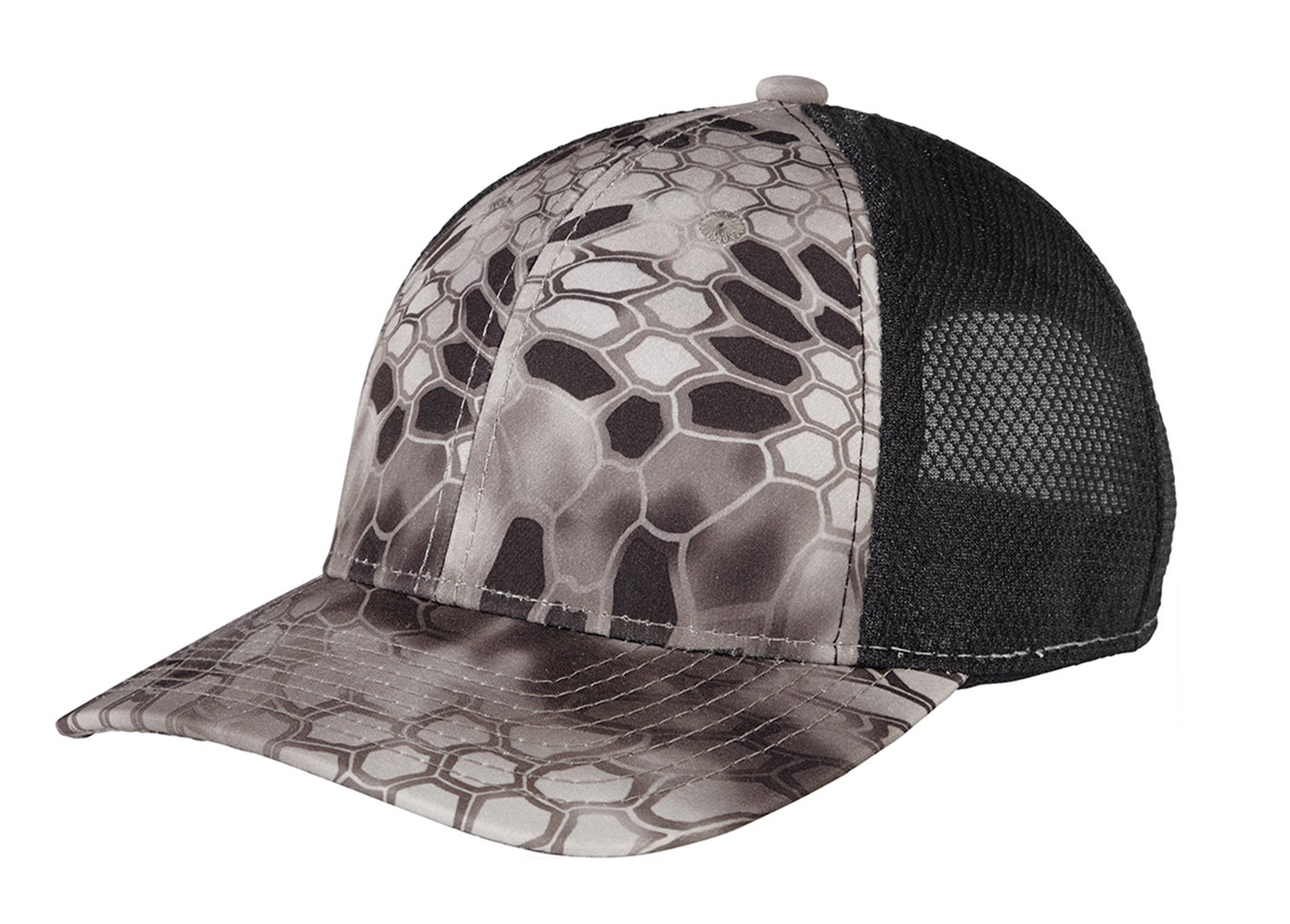 Grey Kryptek and Black Mesh Port Authority Trucker Hat