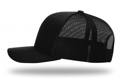 Black and Black Mesh Richardson 112 Trucker Hat
