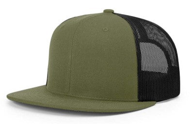 Loden Green and Black Mesh Richardson 511 Flat Bill